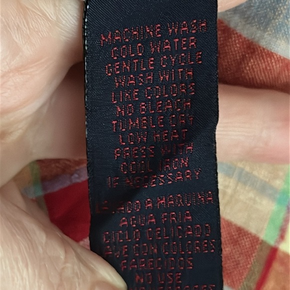 Ralph Ralph Lauren Linen Top Button Down Collared Plaid Shirt - Picture 14 of 15